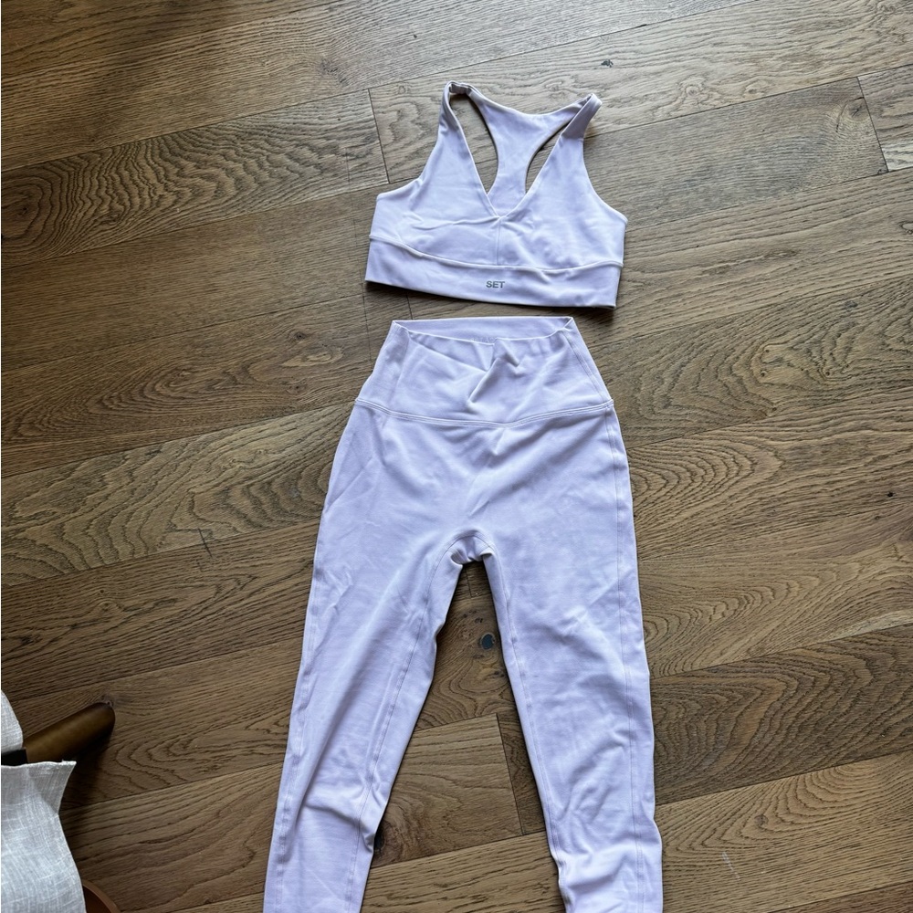 SET Active Lavender High-Waist Leggings & Sports Bra Set